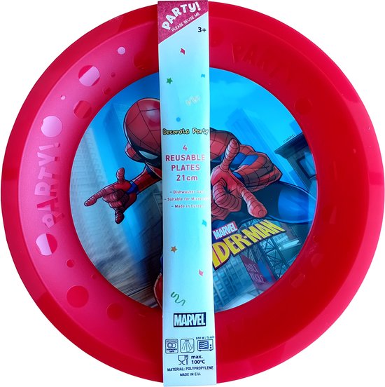 Spiderman Bord & Beker Set / Kinderservies - Serviesset - Rood - Kunststof - 2 Delig van Marvel — afbeelding 2