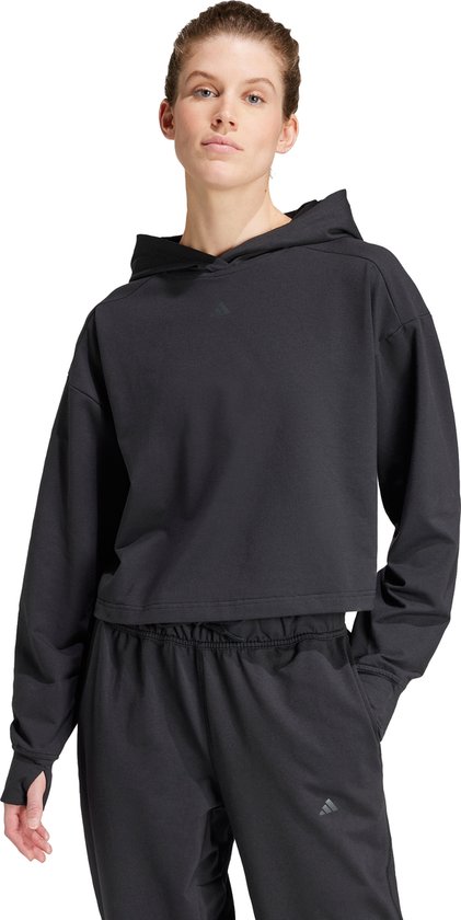 Adidas hoodie dames zwart sale