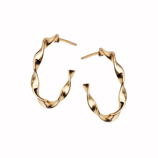 Goud Oorringen - Goud Hoepel - Gouden Oorringen-Twisted Elegance Hoop Earrings Gold - Amona Jewelry