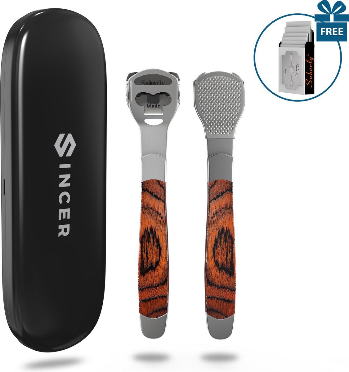 Goedkoopste Sincer Eeltverwijderaar - Set Met Eeltmesjes - Professionele Eeltrasp - Eeltschraper, Voetvijl, Eeltrasp, Eeltschaaf voor Voeten - RVS