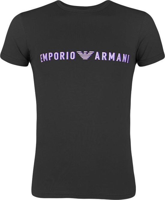 Emporio Armani O-hals shirt megalogo zwart - S