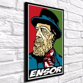 Pop Art James Ensor - Poster Print - gekaderd - 96 x 66 x 2 cm - Wanddecoratie