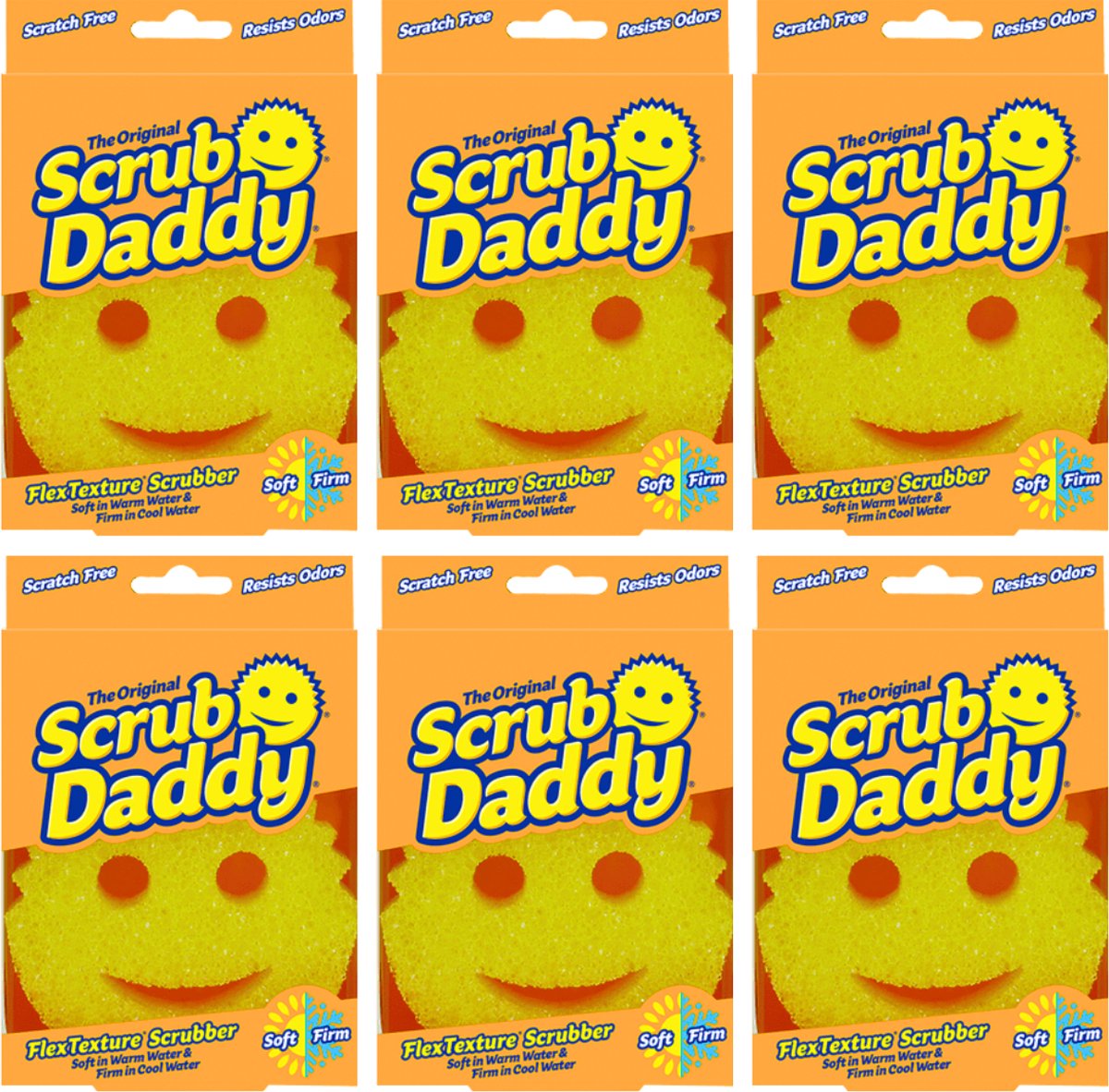 Goedkoopste Scrub Daddy Spons - Geel - 6 Stuks - Schuursponsjes Krasvrij - Schoonmaakspons - Schuurspons - Wonderspons
