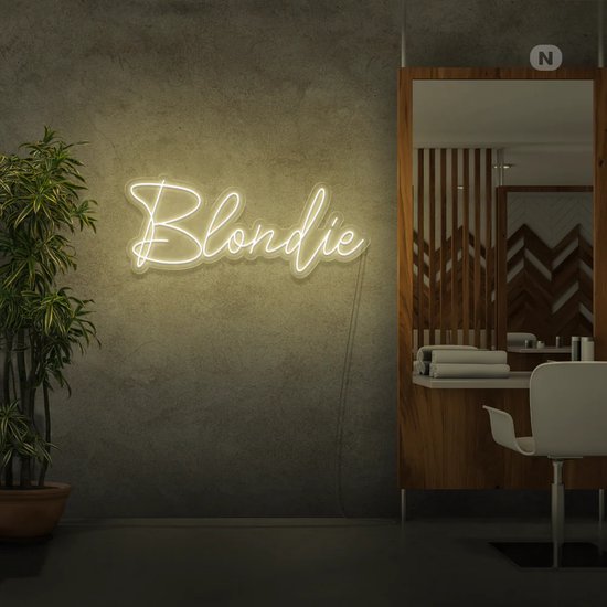 Led Neonbord - Led Neonverlichting - Blondie - Warm Wit- 85cm * 35cm