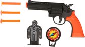 Jonotoys Politie speelgoed pistool en accessoires - kinderen - verkleed rollenspel - plastic - 15 cm