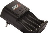 Desq -Batterijlader AA-AAA - 4 onafhankelijke laadkanalen - Druppel lader - 100-240V