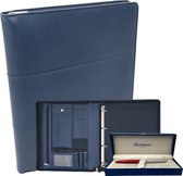 Bundle Learning Writing Folder a4 modèle Paris avec stylo Waterman - Dossier de conférence A4 - Dossier de documents A4 - Blauw