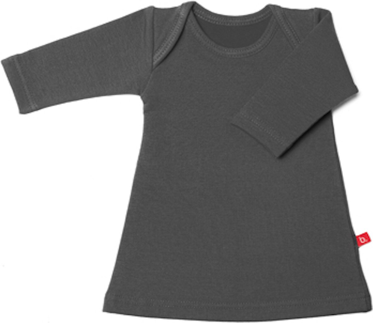 Baby jurkje lange mouw bio sweatstof antraciet 62-68