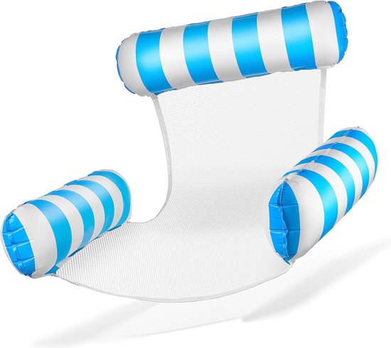 Matelas Gonflable Piscine LED – Chaise Longue Flottante Lumineuse En U, 2 Porte-Gobelets, Confort Dossier, Parfait Pour Détente Nocturne