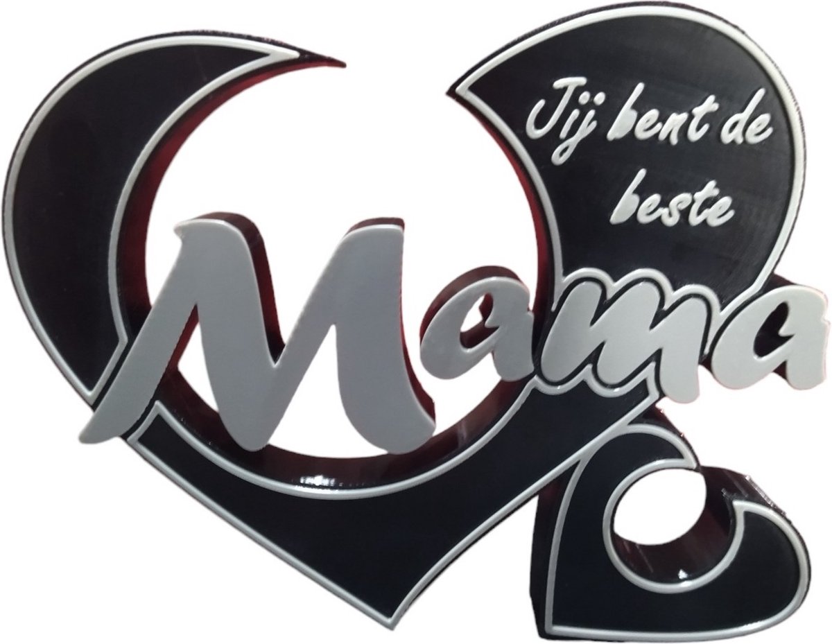 " Uniek Moederdag of verjaardag cadeau 3D-Geprint Hartje voor de Mama"