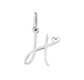 Ketting en hanger - letter - H - zilver kleur - charm- stainless steel - verkleurt niet - hypo allergeen - perfect cadeau - liefde - hartje