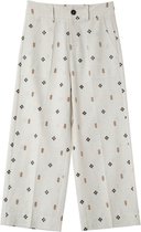 Beige linnen pantalon met print Messina - Grace & Mila