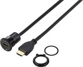 TRU COMPONENTS TC-11980468 HDMI-paneeladapterbus HDMI-bus - HDMI-stekker Zwart Aantal polen: 1 Kabellengte: 90 cm Inhou
