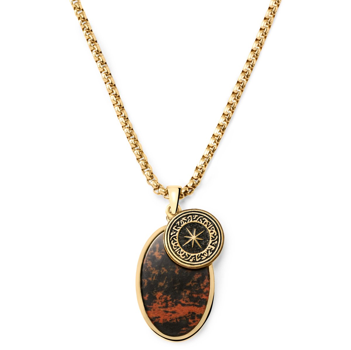 Orisun Atlas Ketting van Mahoniekleurig Obsidiaan