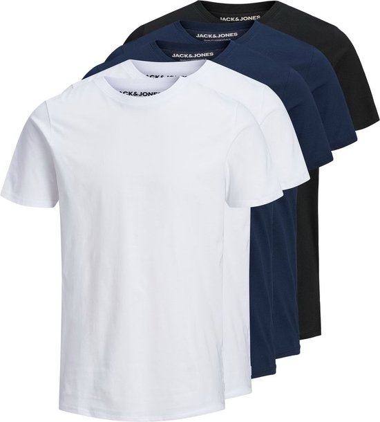 Jack & Jones Heren T-Shirt JJEORGANIC BASIC Regular Fit 5er Pack regular fit Veelkleurig Ronde Hals Volwassenen