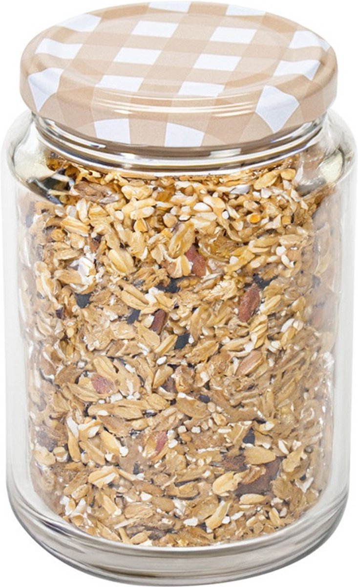 Hega Hogar Weckpot/voorraadpot Classico - 500 ml - kunststof - draaideksel - beige - D7 x H11 cm