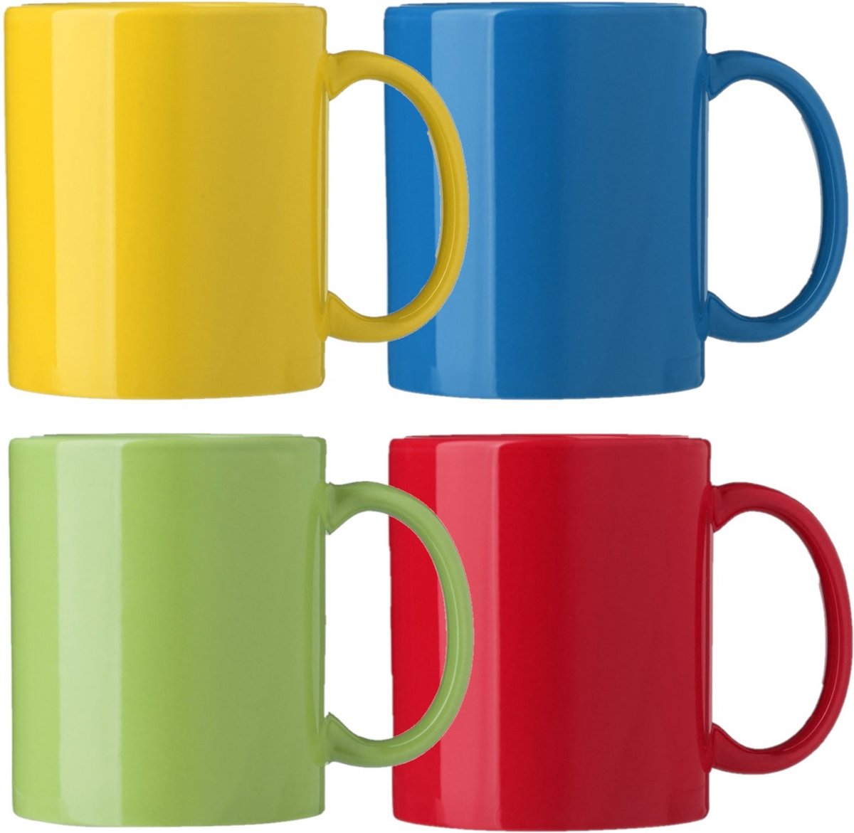 Bellatio Design Koffie mokken/bekers Nantes - 8x - keramiek - multi kleuren - 300 ml