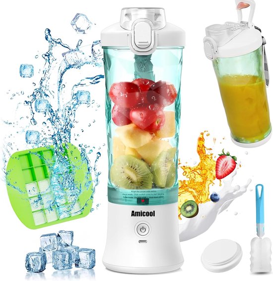 7MAGIC Standmixer Küchenmixer Smoothie-Maker, Blender Mit 600ml Reisebecher Fuer Zuhause 500 00 W Mixer 28000 U Min Puls Und Eis Crush Funktion Schnell Sauber S05bq0bf