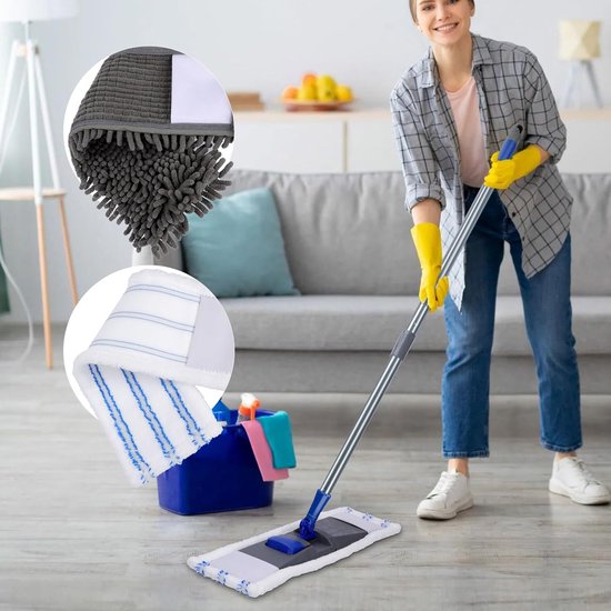 1.2. Spray Spraymop | Microvezelmop Met Spraysysteem | Geen Emmer Nodig Ingebouwd Reservoir Geschikt Voor Alle Soorten Vloeren Herbruikbare Microvezelhoes Duurzame Mop