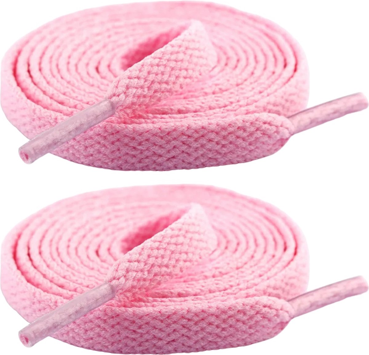 Fako Fashion - Schoenveters - Veters - Plat - 8mm - 120cm - 1 Paar - 2 Stuks - Roze