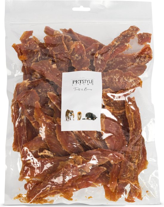 Filets de poulet Petstyleliving - Sac économique 1 kg - Refermable - Snacks pour chiens