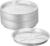 Relaxdays aluminium schaal - set van 50 - rond - Ø 27,5cm - bakvorm - aluminium taartvorm