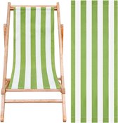 Ahandmaker Toile de rechange pour chaise de plage – Chaise de plage à rayures vert olive/ Witte