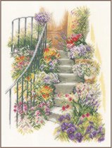 borduurpakket PN0169680 trap met bloemen