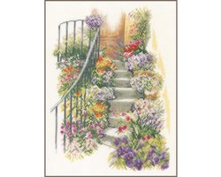 borduurpakket PN0169680 trap met bloemen