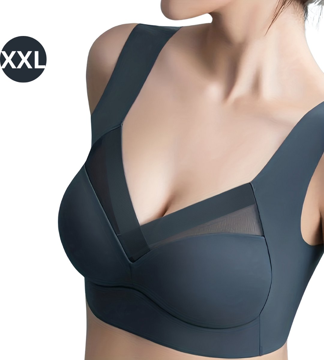 Livano BH Zonder Beugel - Zonder Bandjes - Push-up Bh's - Comfort Bh - Marineblauw XXL