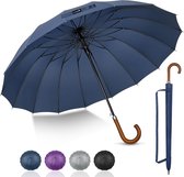 Bol.com Paraplu XXL 55 inch golfparaplu groot stormbestendig stevig automatische paraplu winddicht regendicht reisparaplu met ho... aanbieding