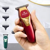 Haartrimmer Mini Draagbaar - Elektrische Haarclipper - Oplaadbare Kleine Haarclipper - Kale Hoofd Haartrimmer - Kapper Haarknip Scheerapparaat - Fashion Red