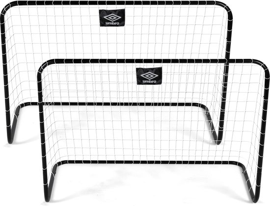 Umbro Voetbaldoel 78 x 56 x 45 cm - Voetbaldoeltjes Set van 2 - Voetbalgoals voor kinderen - Snelle Montage - Voetbal Goal - Voetbal Training Goals Binnen en Buiten Gebruik - Kunststof - Zwart