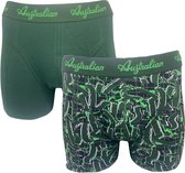 2 stuks Australian Boxershort - Katoen - Legergroen / Print - Maat XL