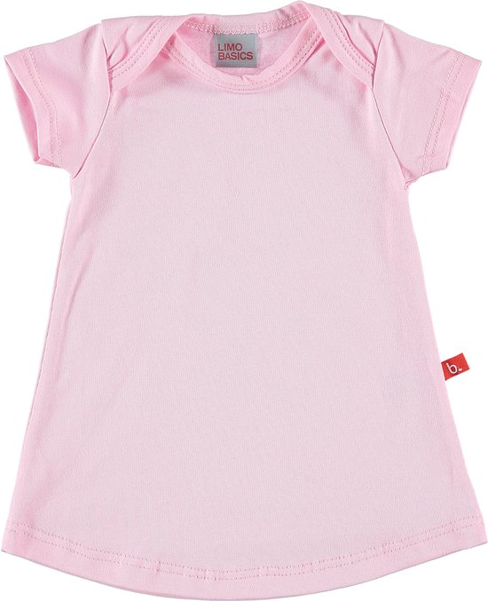 Baby jurkje met korte mouw - zomerjurkje roze - maat 62-68 - biologisch katoen
