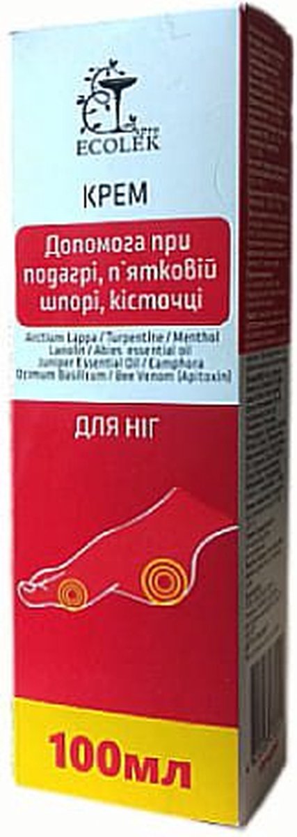 Goedkoopste Natuurlijke Voetcrème tegen jicht - bijen gif - Klis en terpentijn - verlicht zwelling en pijn - 100ml