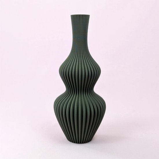 Dastium Home - Vaas Juliette - Mat Groen - 50 cm - Vaas voor zijden bloemen - Luxe vaas gemaakt van duurzaam kunststof