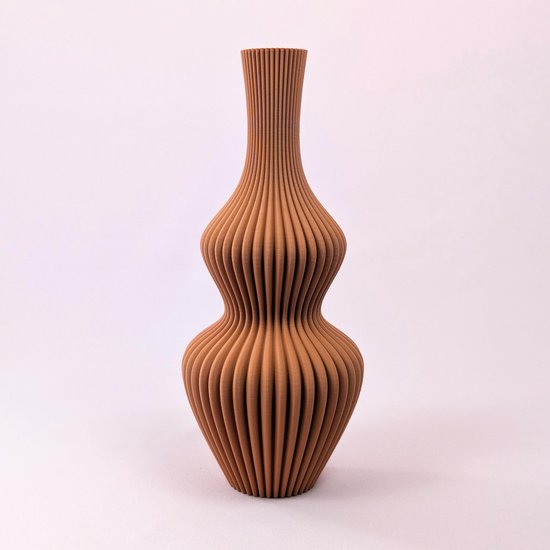 Dastium Home - Vaas Juliette - Mat Terracotta - 40 cm - Vaas voor zijden bloemen - Luxe vaas gemaakt van duurzaam kunststof