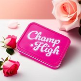 Champ High Storage Tin Deep Pink - Boîte de rangement en métal - Boîte en fer blanc - 11,2x8,3cm