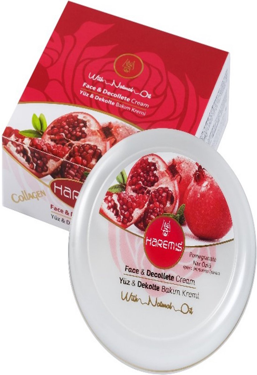 Goedkoopste Harems Pomegranate Skin Care Cream 125 ml - Face & Decollete Cream - Natural Oil - Vegan