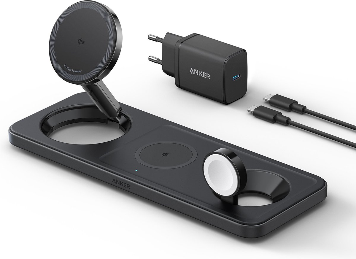 Anker MagGo universeel zwart USB draadloos opladen snel opladen binnen