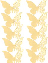 10 -Vlinders-Goudkleurig-Decoratief-Wand vlinders-Charme Bijoux