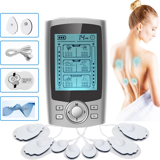 TENS-eenheid spierstimulato,Elektronische Pulse Massager, Tens Unit Machine, Digitale Elektrische Massager Spier Kalmerende Apparaat EMS Pulse Massager Pijnstilling Spierstimulator TENS Fysiotherapie Apparaat