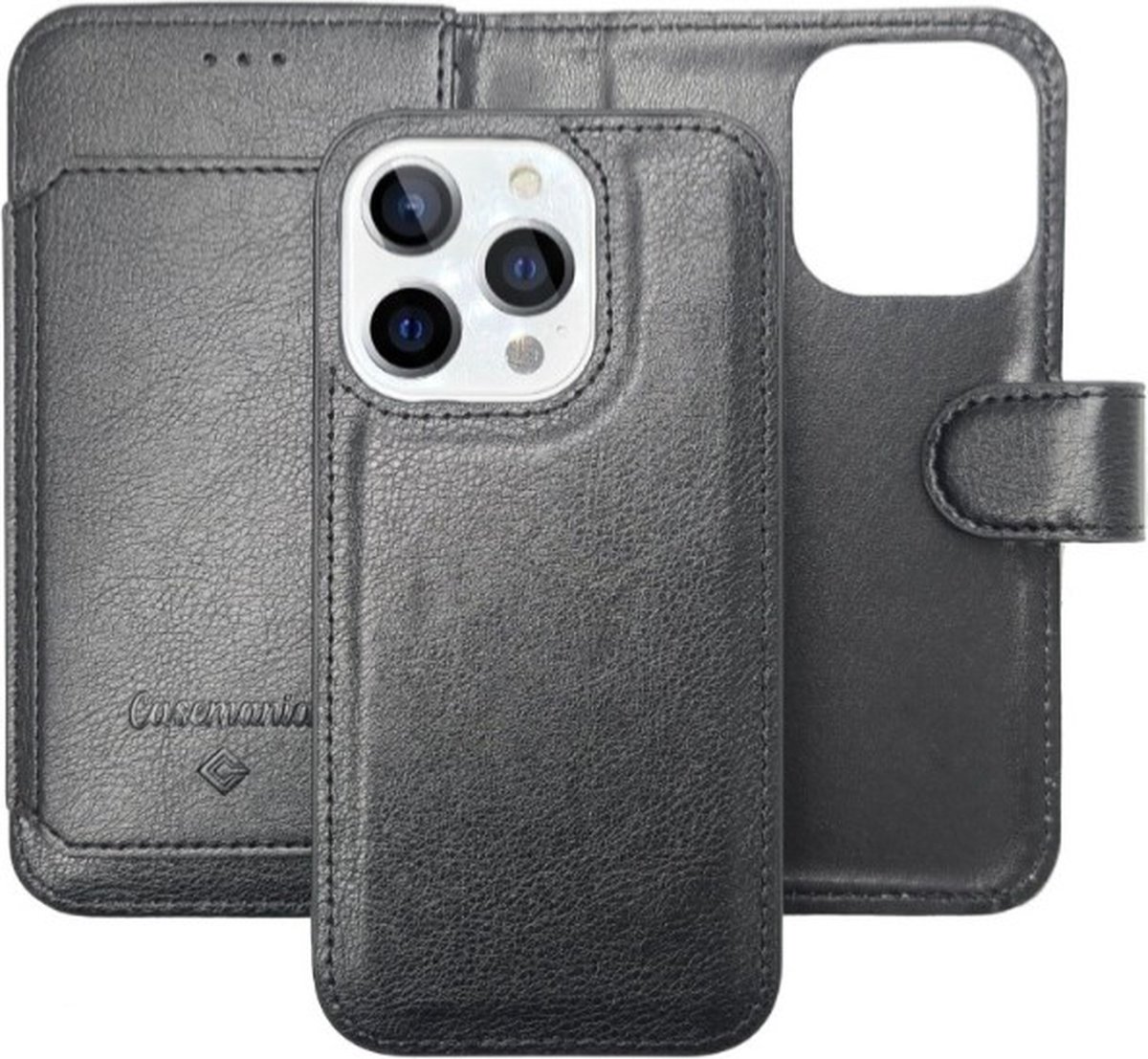 Casemania - iPhone 13 Pro - Bookcase incl. Pasjeshouder - Zwart