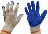 10 paar werkhandschoen katoen met latex coating - anti slip - maat L - goedkope werkhandschoenen