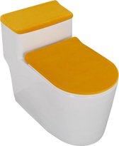 Toiletbrilhoes Toiletbrilhoezen Kunstzilver Fleece Toiletdeksel Tankbeschermer Cover Set van 2 met elastische basis Toiletdekseldeksel en toilettankdeksel Goud