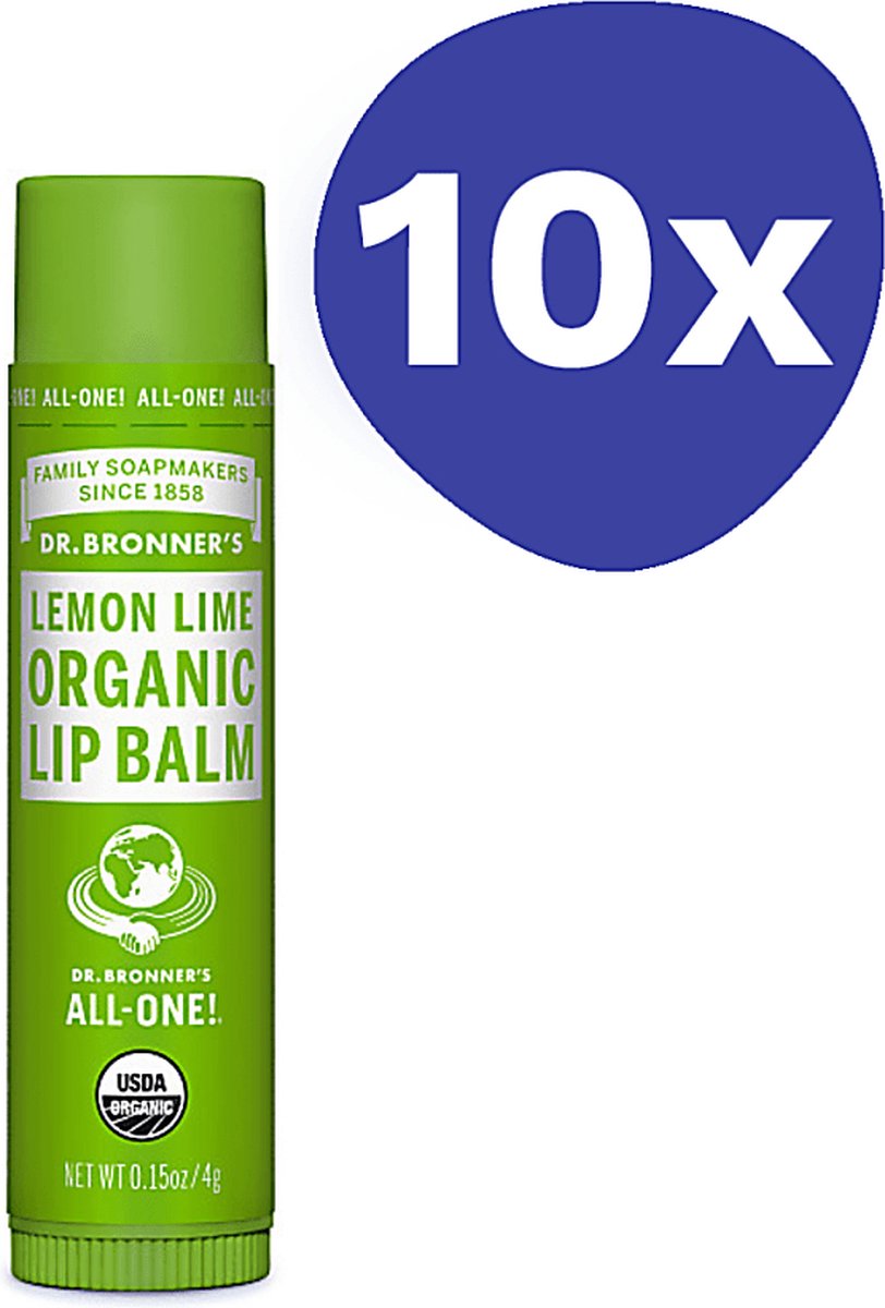 Dr. Bronner's Organic Lip Balm Lime (10x 4gr)