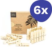 Wild & Stone Bamboe Wasknijpers (6x 20 stuks)