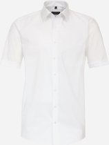 Redmond comfort fit overhemd - korte mouw - popeline - wit - Strijkvriendelijk - Boordmaat: 43/44