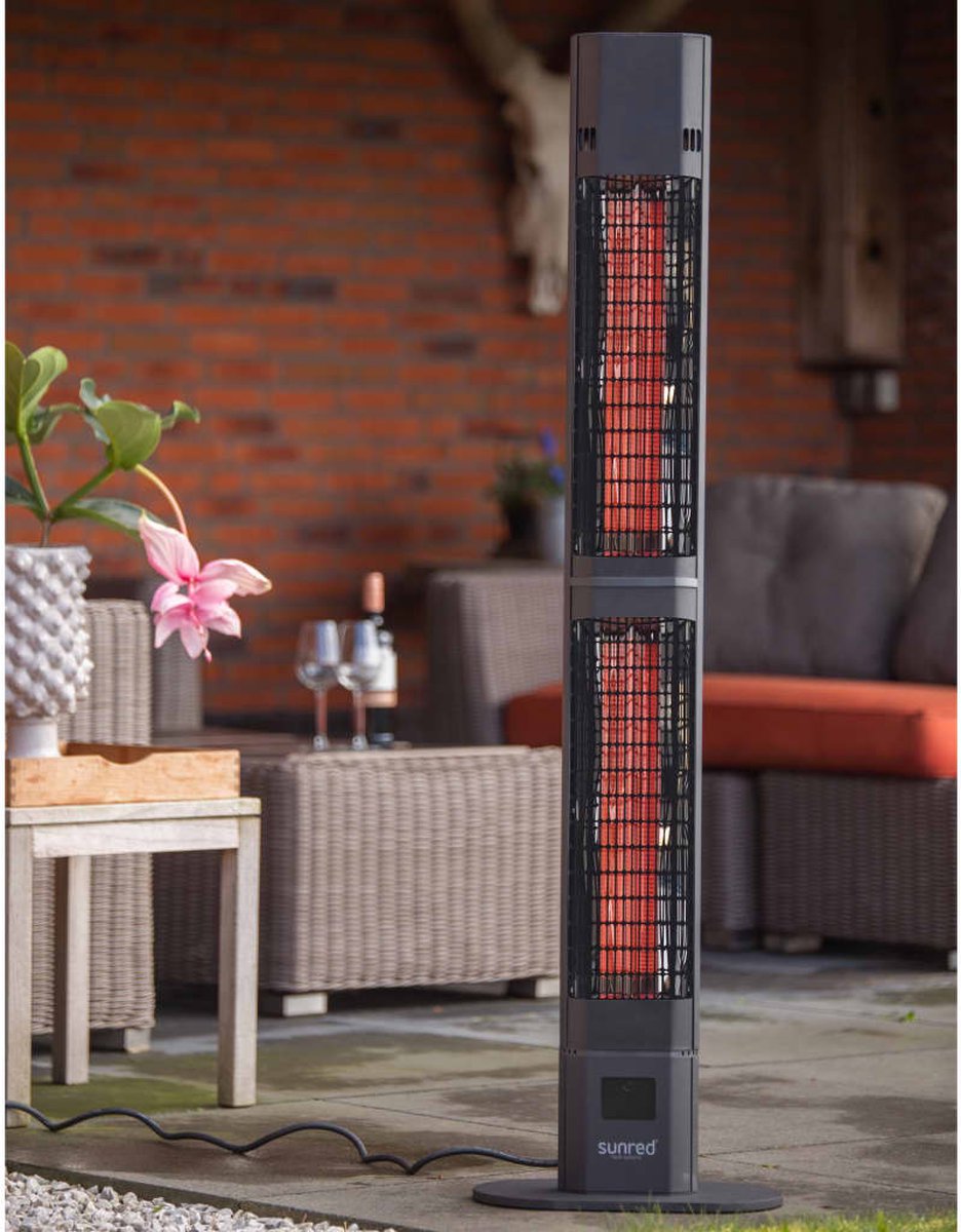 Sunred Valencia Dark 3000 W - Chauffage de terrasse sur pied - Noir